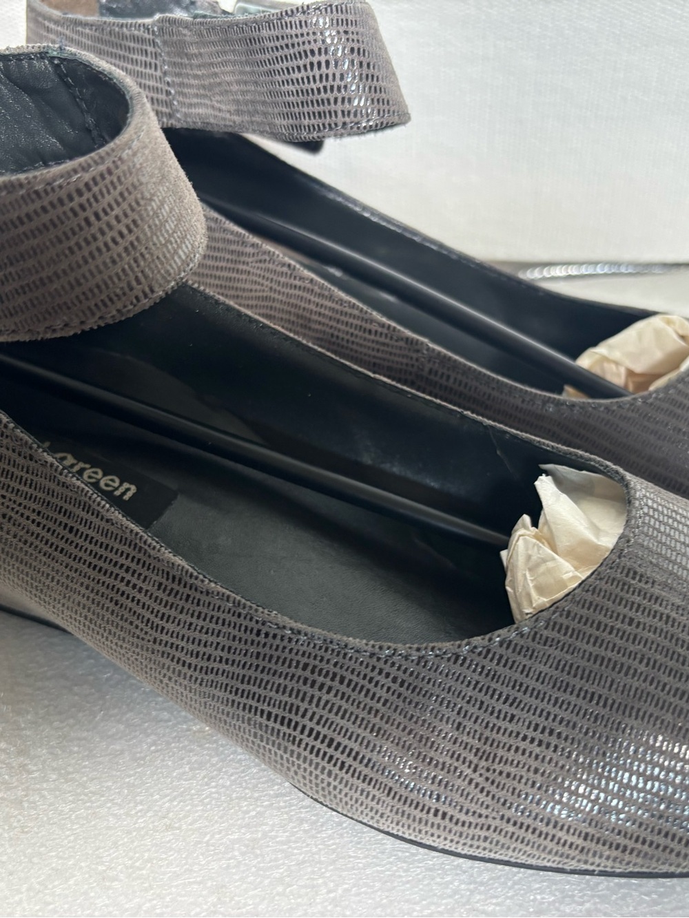 Paul Green Chantel Piombo Reptile wedge Sandals Size 7.5